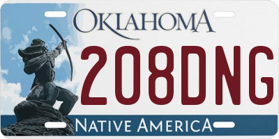 OK license plate 208DNG