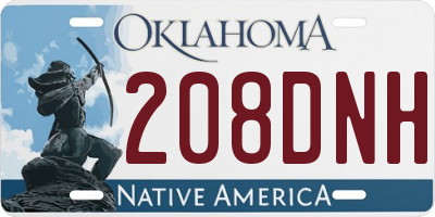 OK license plate 208DNH