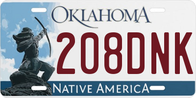 OK license plate 208DNK