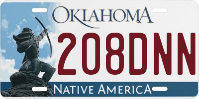 OK license plate 208DNN
