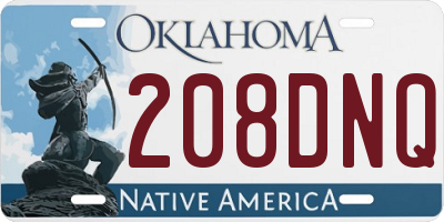 OK license plate 208DNQ