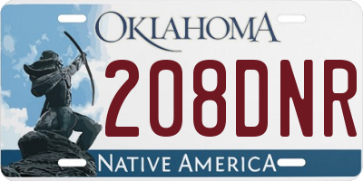 OK license plate 208DNR