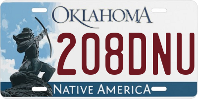 OK license plate 208DNU
