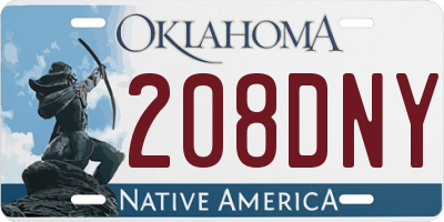 OK license plate 208DNY