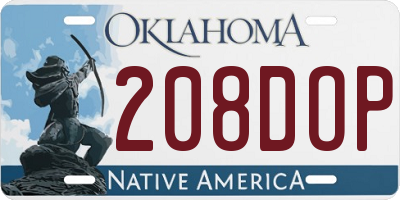 OK license plate 208DOP