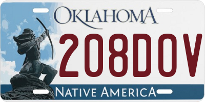 OK license plate 208DOV