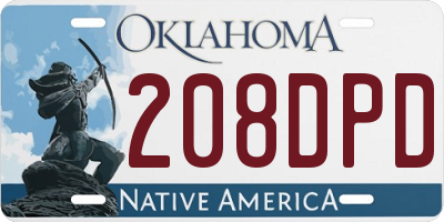 OK license plate 208DPD