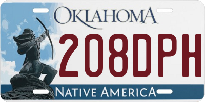 OK license plate 208DPH