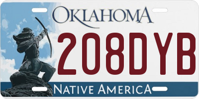 OK license plate 208DYB