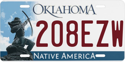 OK license plate 208EZW