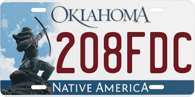 OK license plate 208FDC