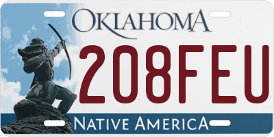 OK license plate 208FEU