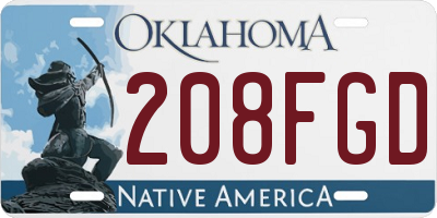 OK license plate 208FGD