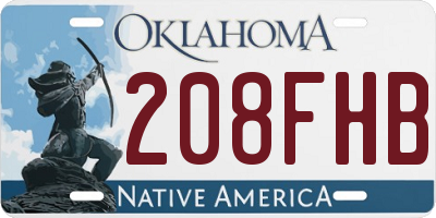 OK license plate 208FHB