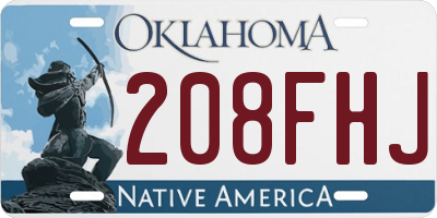 OK license plate 208FHJ