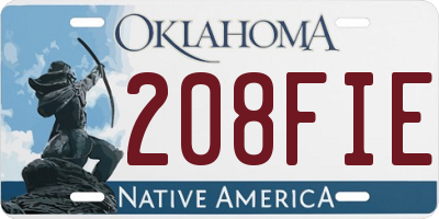 OK license plate 208FIE