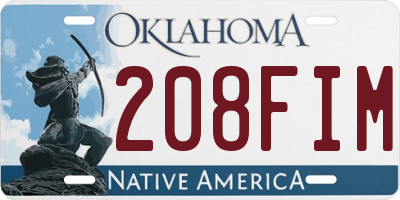 OK license plate 208FIM