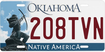 OK license plate 208TVN