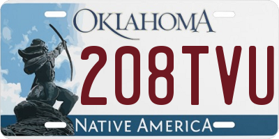 OK license plate 208TVU