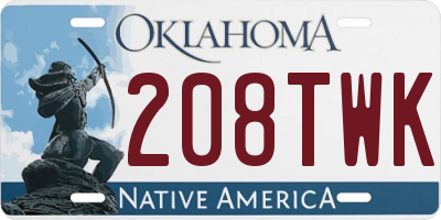 OK license plate 208TWK