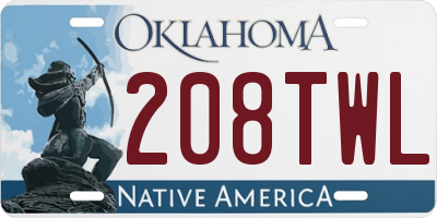 OK license plate 208TWL
