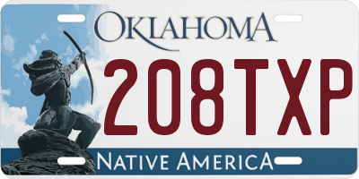 OK license plate 208TXP