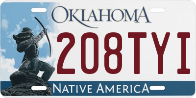 OK license plate 208TYI