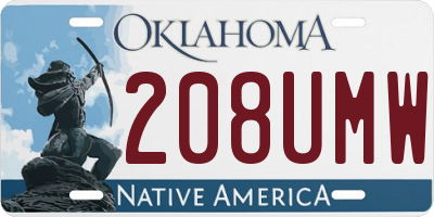 OK license plate 208UMW