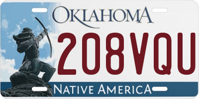 OK license plate 208VQU