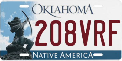 OK license plate 208VRF