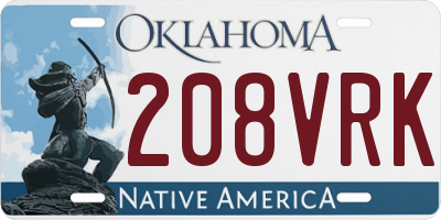 OK license plate 208VRK