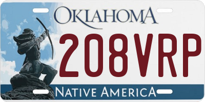 OK license plate 208VRP
