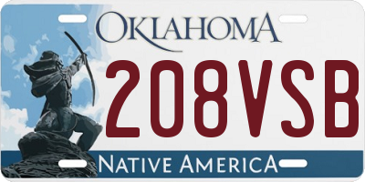 OK license plate 208VSB