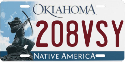 OK license plate 208VSY