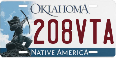 OK license plate 208VTA