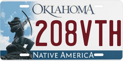 OK license plate 208VTH