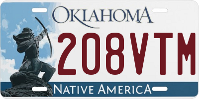 OK license plate 208VTM