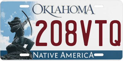 OK license plate 208VTQ