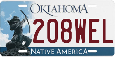 OK license plate 208WEL