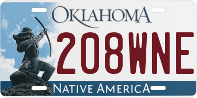 OK license plate 208WNE