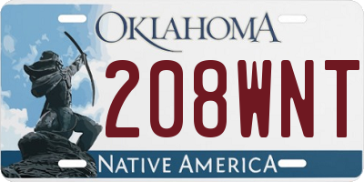 OK license plate 208WNT