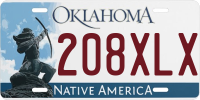 OK license plate 208XLX