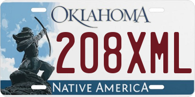 OK license plate 208XML