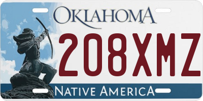 OK license plate 208XMZ