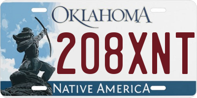 OK license plate 208XNT