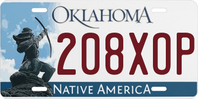 OK license plate 208XOP