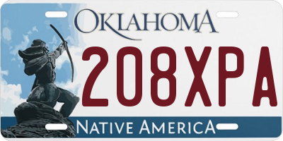 OK license plate 208XPA
