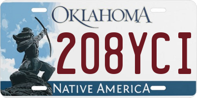 OK license plate 208YCI