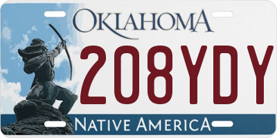 OK license plate 208YDY