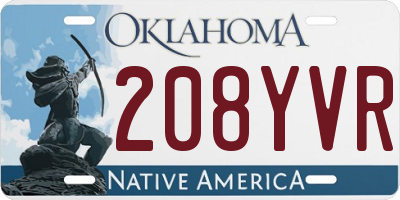 OK license plate 208YVR